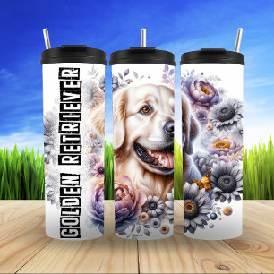 Golden Retriever's Gentle Garden Thermal Tumbler