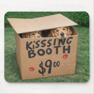 Golden Retrievers In Kissing Booth Mouse Pad