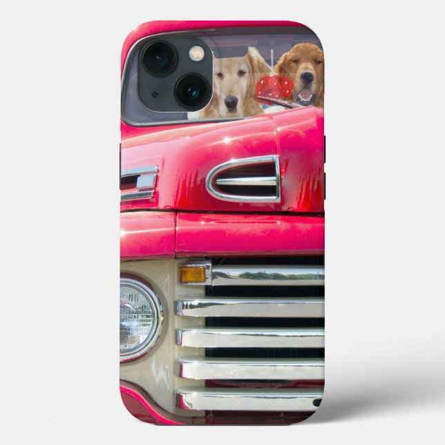 Golden Retrievers in Red Truck Case-Mate iPhone Case (Back)