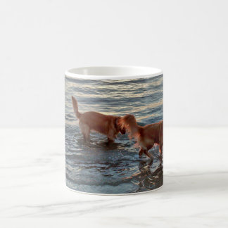 Golden Retrievers in the Sunset Sea Coffee Mug