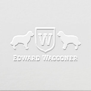 Golden Retrievers Initial Monogram Crest Name #1 Embosser