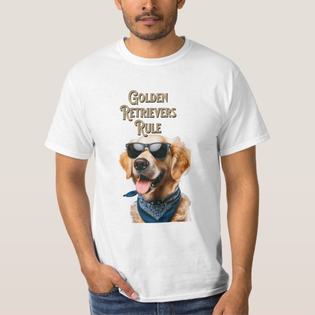 Golden Retrievers Rule T-Shirt (Front)