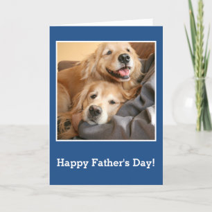 Golden Retrievers Snuggling With Dad Father's Day Card