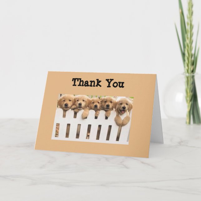 Golden Retrievers Thank You Buddies Card (Front)