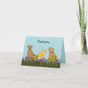 Golden Retrievers Thank You Cards