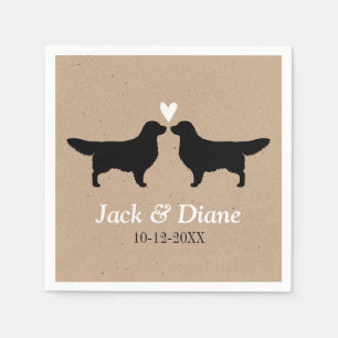 Golden Retrievers Wedding Couple with Custom Text Napkins