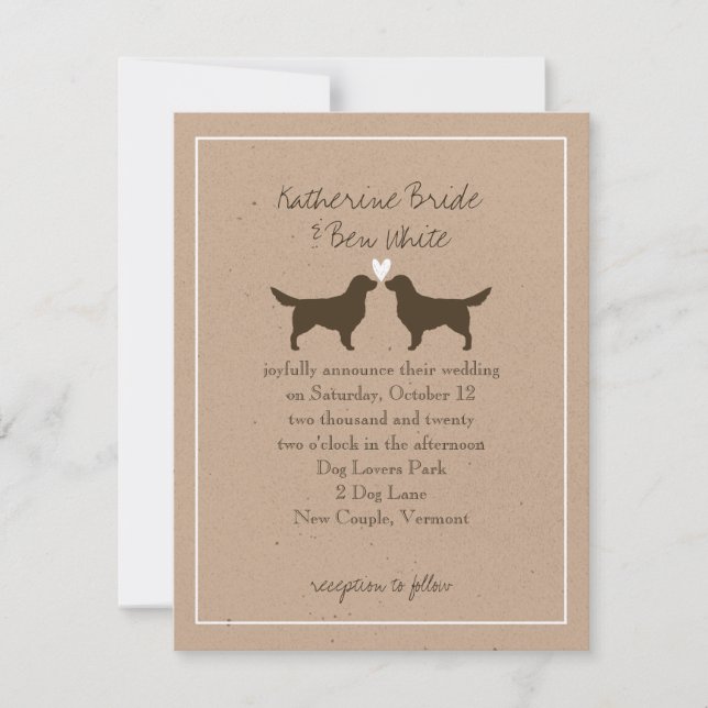 Golden Retrievers Wedding Invitation (Front)