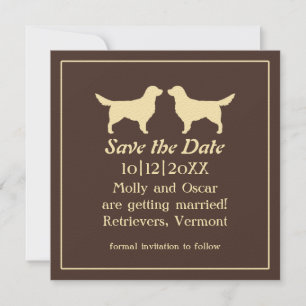 Golden Retrievers Wedding Save the Date
