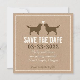 Golden Retrievers Wedding Save the Date Invitation