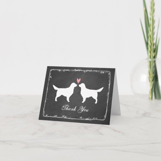 Golden Retrievers Wedding Thank You Card (Front)