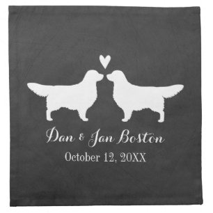 Golden Retrievers Wedding with Custom Text Cloth Napkin