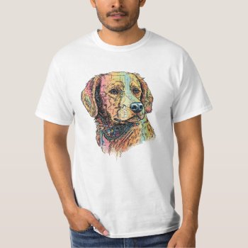 Golden Retrieving Intelligence - Ai That Takes Car T-shirt by DoodleGod at Zazzle