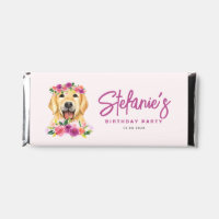 Golden Retriver and Purple Flowers Birthday