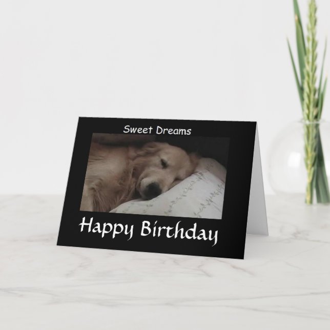 Golden Retriver Sweet Dreams Card (Front)