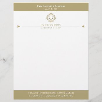 Golden Retro Scales Of Justice | Professional Letterhead by wierka at Zazzle