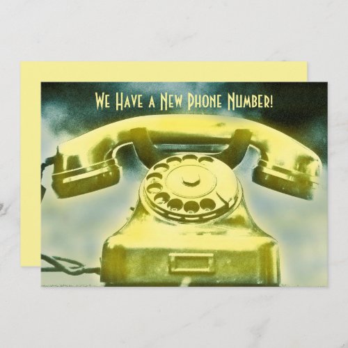Golden Retro Telephone New Phone Number  Announcement