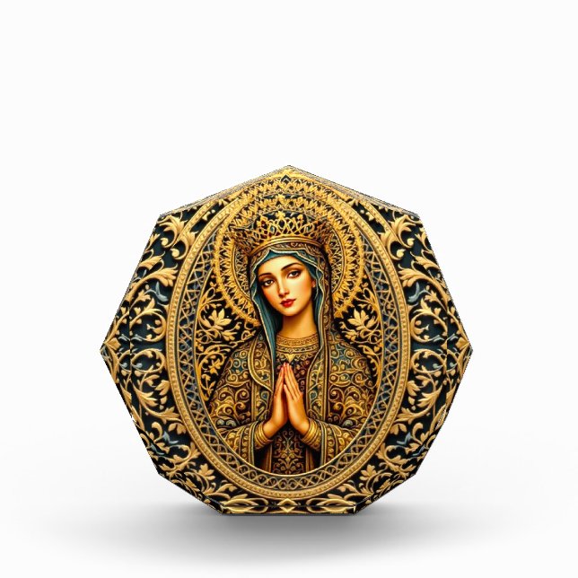 Golden Reverence Virgin Mary  Acrylic Award (Front)