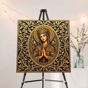 Golden Reverence Virgin Mary  Foam Board