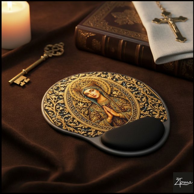 Golden Reverence Virgin Mary Gel Mouse Pad (Creator Uploaded)