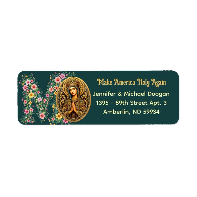 Golden Reverence Virgin Mary Label (Front)