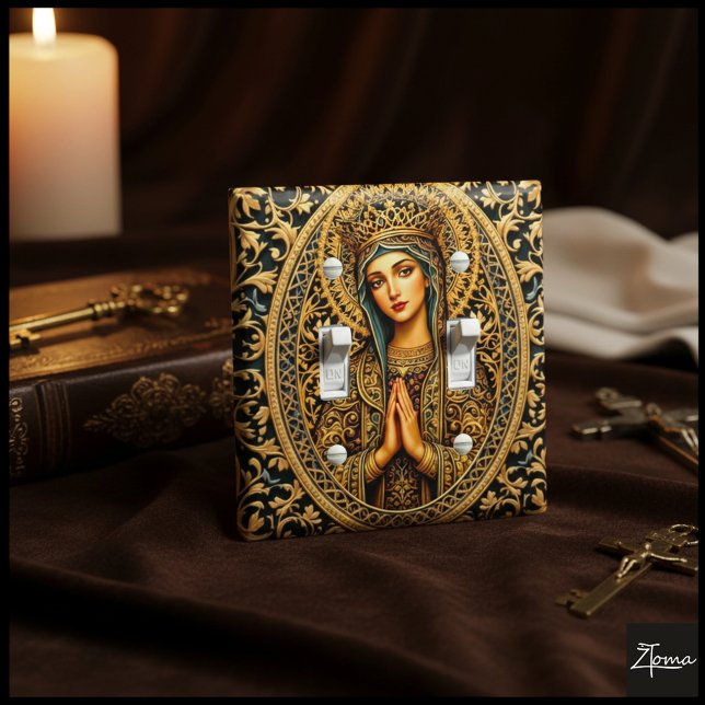 Golden Reverence Virgin Mary Light Switch Cover (Creator Uploaded)