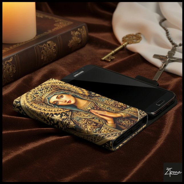 Golden Reverence Virgin Mary Samsung Galaxy Wallet Case (Creator Uploaded)