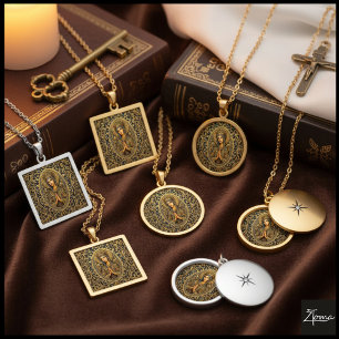 Golden Reverence Virgin Mary Silver Plated Necklace