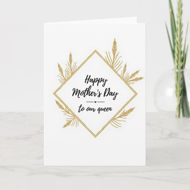 Golden Rhombus Mothers Day Card (Front)