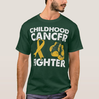 Golden Ribbon Boxing Gloves Childhood Cancer Fight T-Shirt