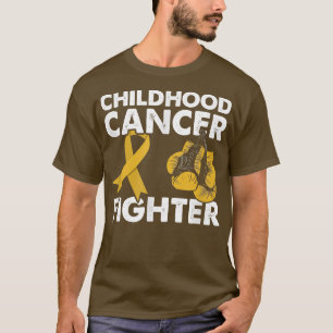 Golden Ribbon Boxing Gloves Childhood Cancer Fight T-Shirt