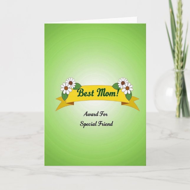 Golden Ribbon Mom Tribute Card (Front)