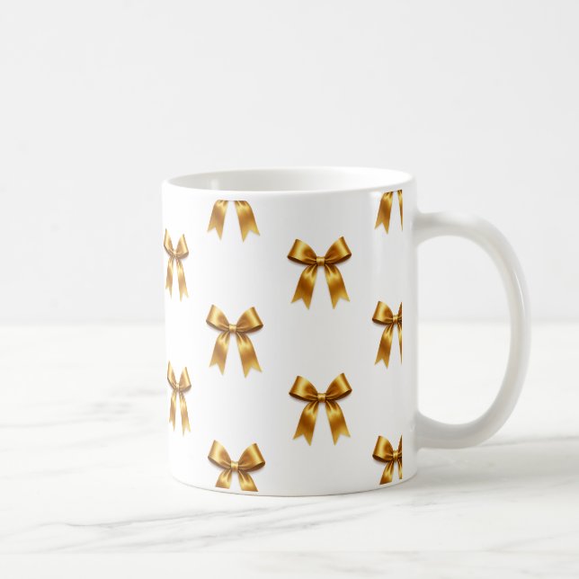Golden Ribbon Pattern — Elegant Minimal Luxury Coffee Mug (Right)