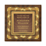 Golden Ribbon & Stars Framed Mans Magnet