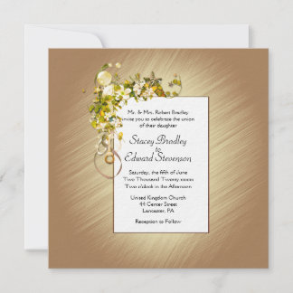 Golden Ribbons and Starfish Bubbles Sand Invitation