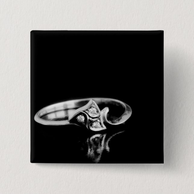 Golden ring pinback button (Front)