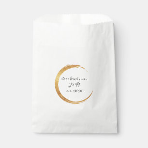 Golden Ring Thank You Monogram Black White Favor Bag