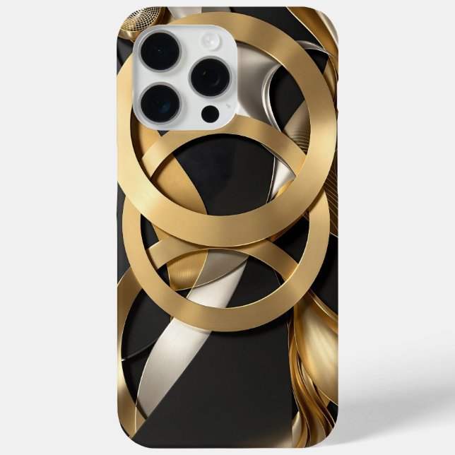 Golden Rings Abstract Art – Modern Luxury Design Case-Mate iPhone Case (Back)