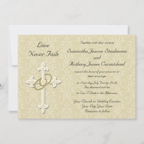 Golden Rings Christian Wedding Invitations