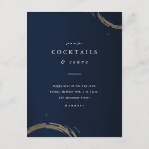 Golden Rings Cocktail Party Invitation Postcard
