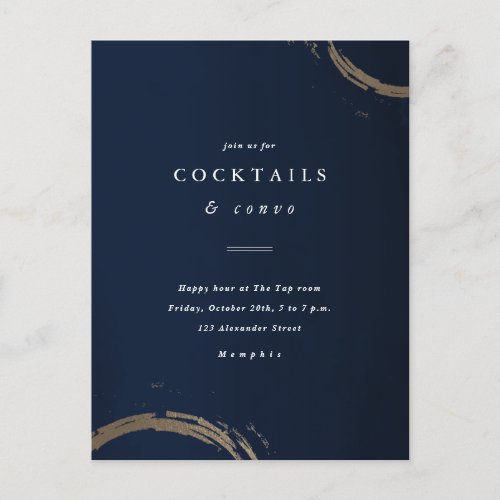 Golden Rings Cocktail Party Invitation Postcard