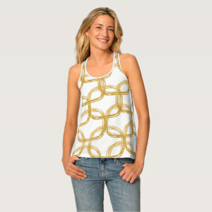 Golden Rings Elegant Chic Modern Glam Pattern Tank Top