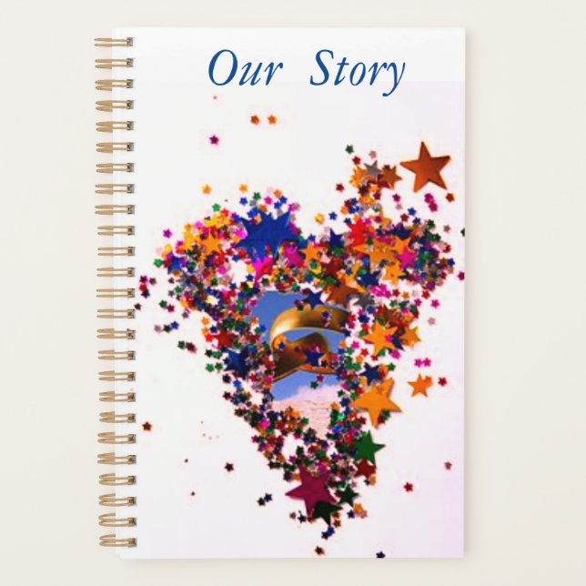 "Golden Rings Hearts and Love" Personalized Planner (Front)