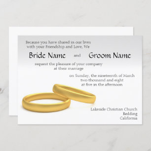 Golden Rings Wedding Invitation Tem
