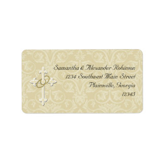 Golden Rings with Cross, Elegant Christian Love Label