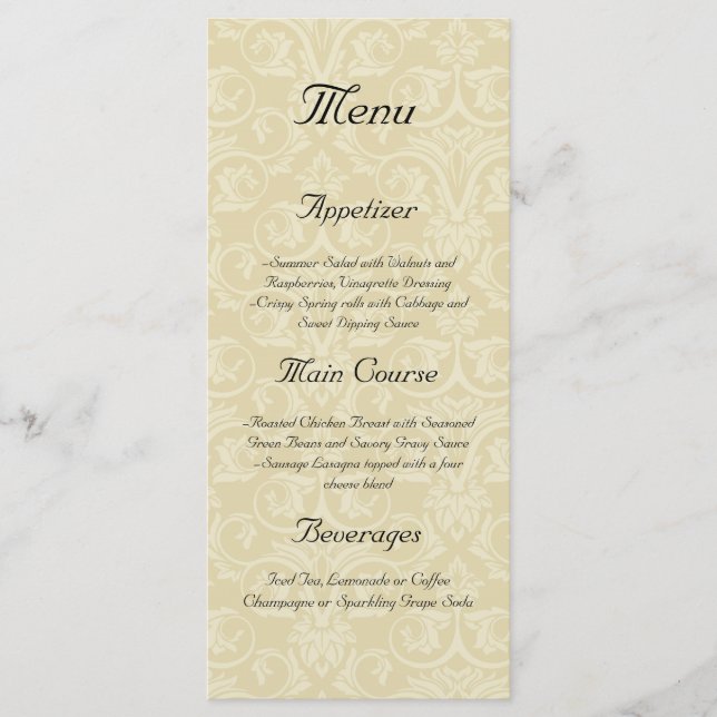 Golden Rings with Cross, Elegant Christian Love Menu (Front)