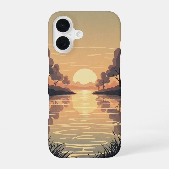 Golden River Retro Scene iPhone Case (Back)