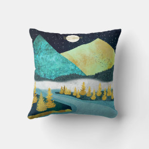 Golden River Throw Pillow