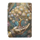 Golden Robot Hand Holding Gold Tree Of Life iPad Mini Cover