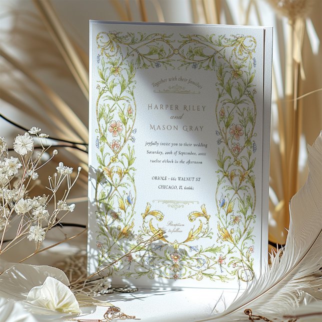 Golden Rococo Vine Wedding Invitation (Creator Uploaded)