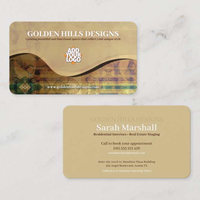 Golden Rolling Hills (pack 100) Business Appointment Card (Front/Back)